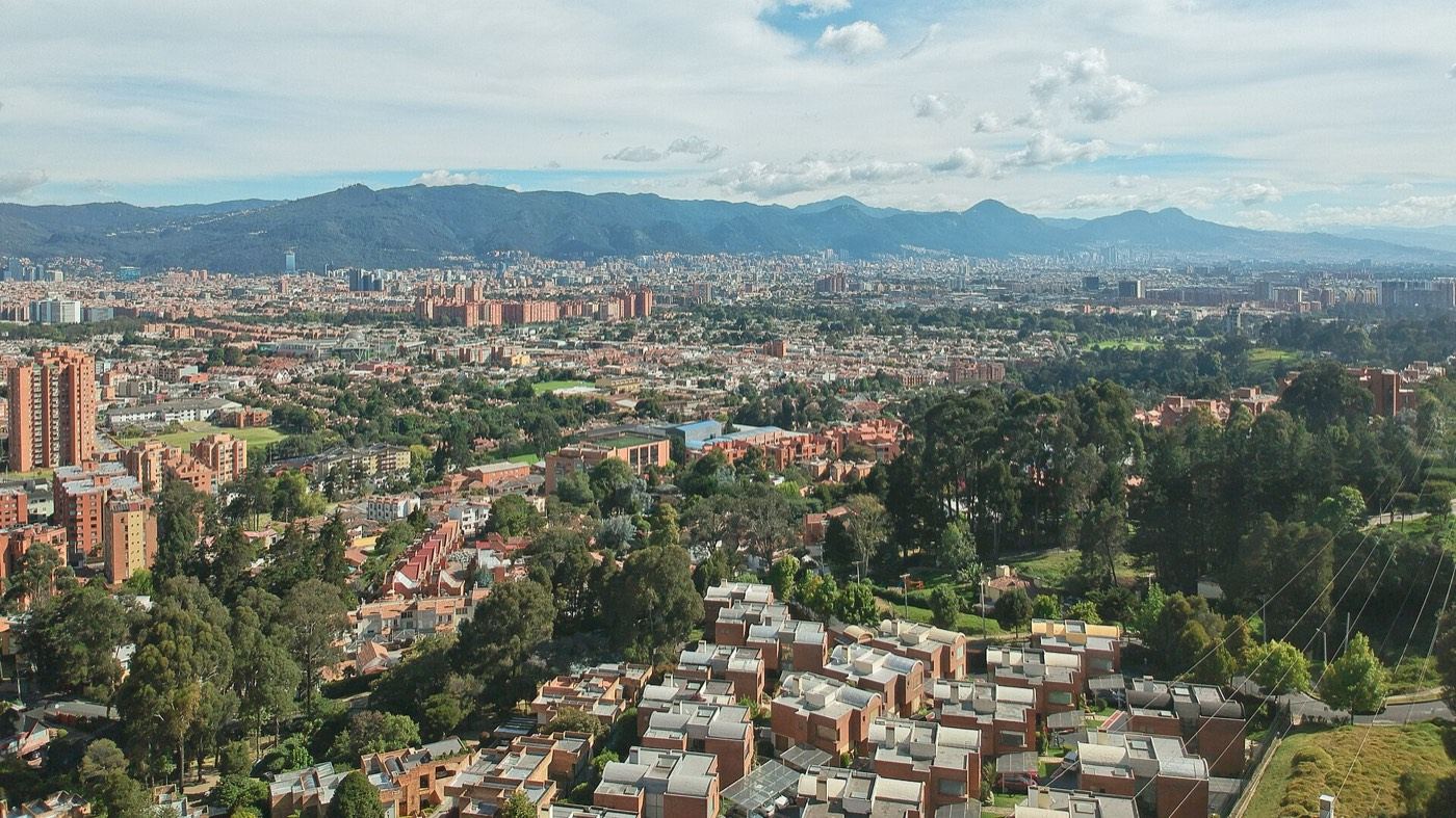 Bogotá seen from the north, with the Eastern Hills along the horizon